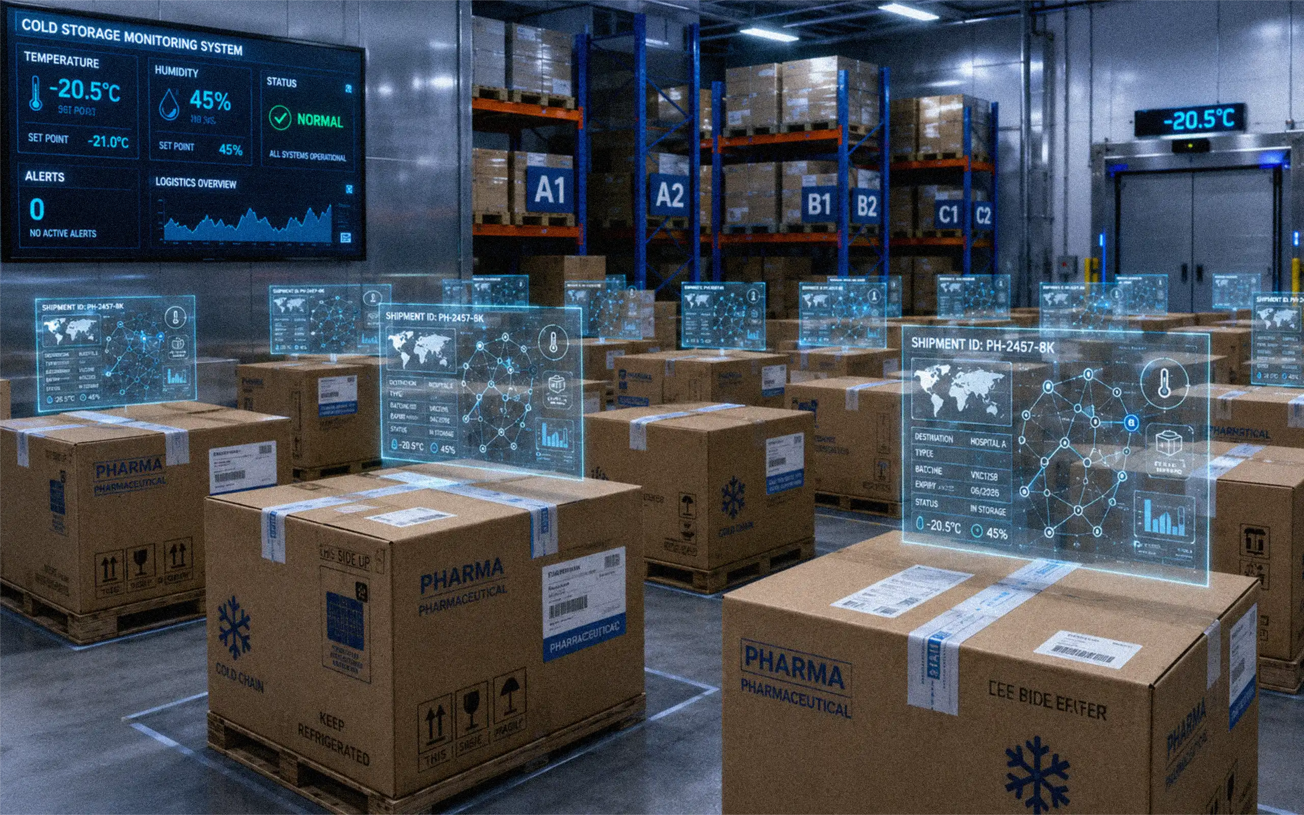 Temperature datalogger used in pharma logistics
