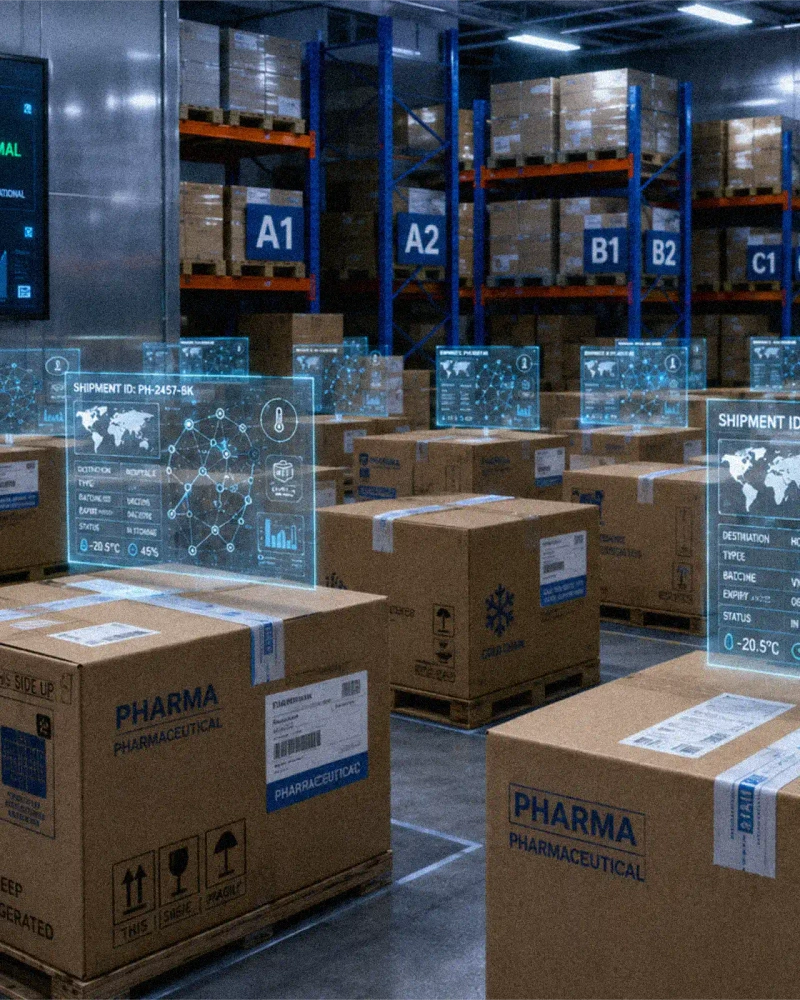 Temperature datalogger used in pharma logistics