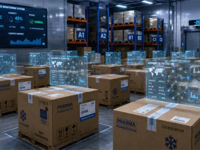 Pharmaceutical cold chain journey with real-time temperature monitoring