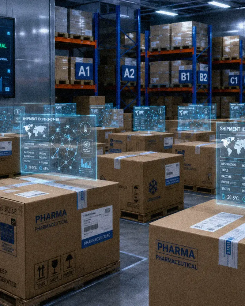 Temperature datalogger used in pharma logistics